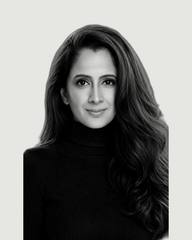Namrata Rattan, head and shoulders, in black and white.